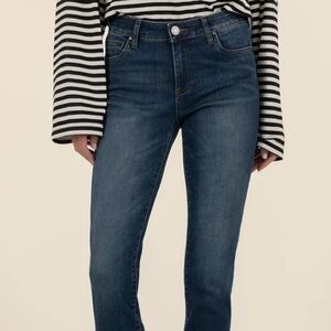 Kut from the Kloth Dark Blue Denim Rolled Boyfriend Jeans 20W NWOT